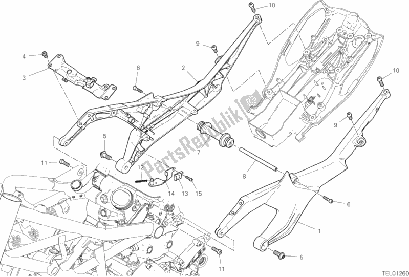 Todas las partes para Marco Trasero Comp. De Ducati Diavel 1260 S USA 2019